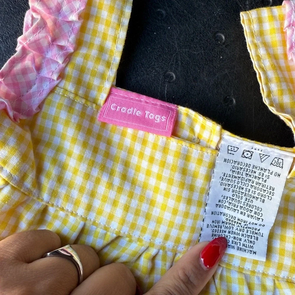 Yellow and Pink Gingham Kids Apron